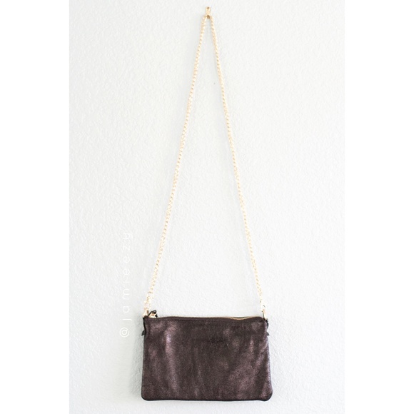 Coated Leather Crossbody Clutch Bag - Picture 6 of 6